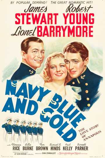 Navy Blue and Gold Poster