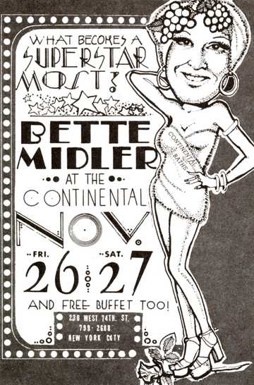 Bette Midler at the Continental Baths Poster