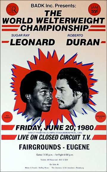 Sugar Ray Leonard vs. Roberto Duran Poster