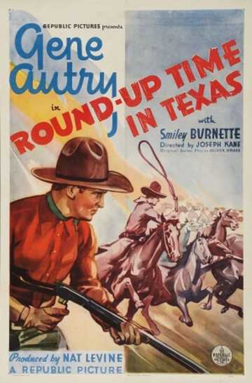 Round-Up Time in Texas Poster