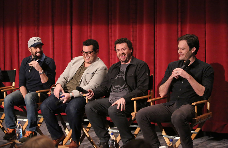 (L-R) Actors Jason Sudeikis, Josh Gad, Danny McBride and Bill Hader