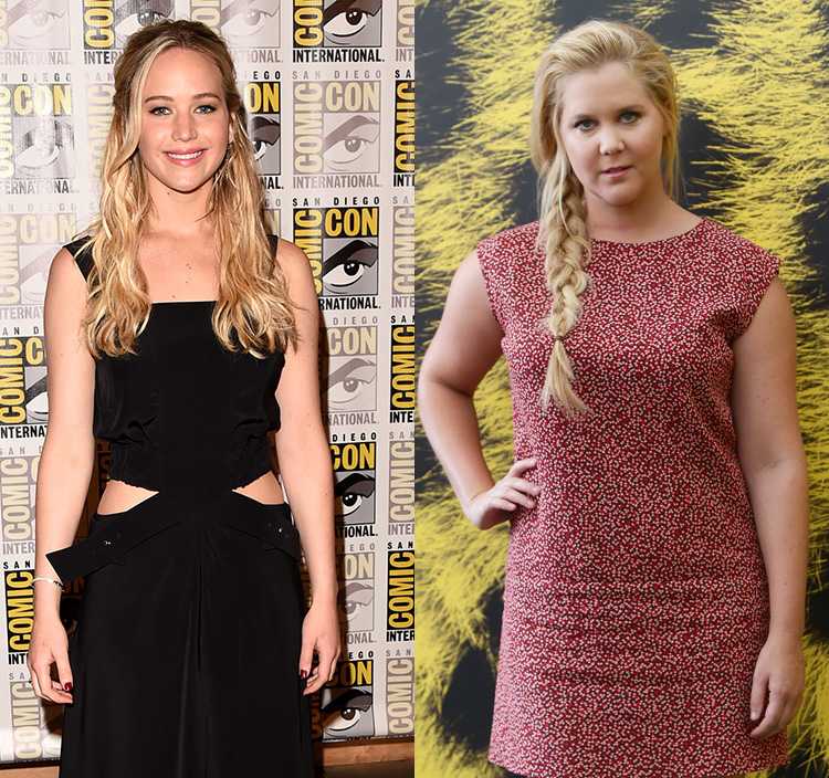Jennifer Lawrence (L), Amy Schumer