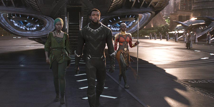 Lupita Nyong'o, Chadwick Boseman, and Danai Gurira in 'Black Panther'