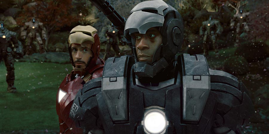 Robert Downey Jr. and Don Cheadle in 'Iron Man 2'