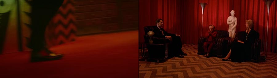 "Blinding Lights" (left) and 'Twin Peaks' (right)