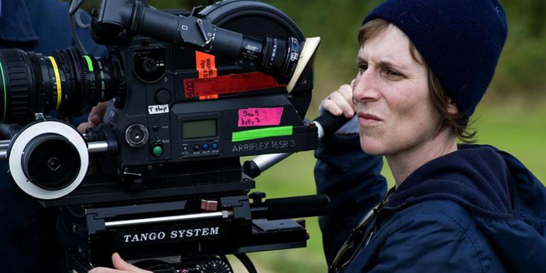 Director/writer Kelly Reichardt on the set of 'First Cow'