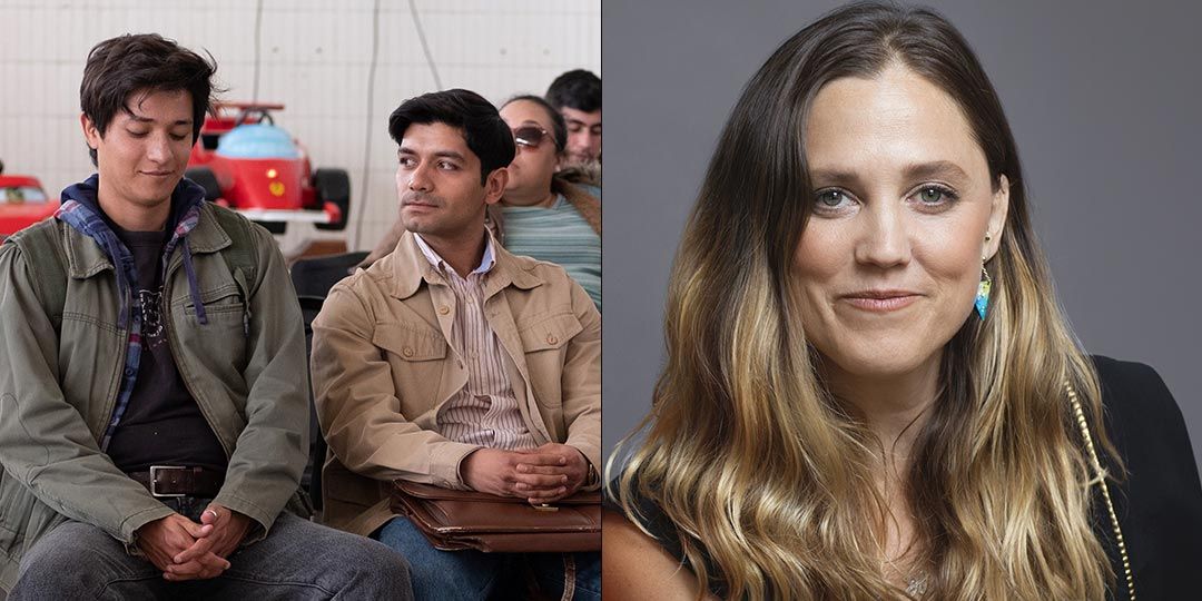 Left: Christian Vázquez & Armando Espitia in 'I Carry You With Me.' Right: Director Heidi Ewing (Courtesy of Sony Pictures Classics)
