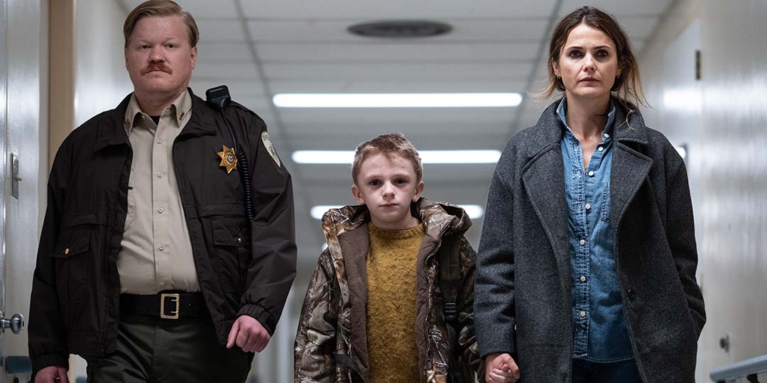 (L to R) Jesse Plemons, Jeremy T. Thomas and Keri Russell in 'Antlers'