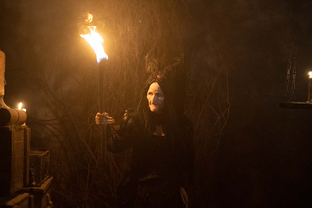 Aglaya Tarasova as Venefica in the horror/supernatural thriller, WARHUNT, a Saban Films release. Photo courtesy of Saban Films.