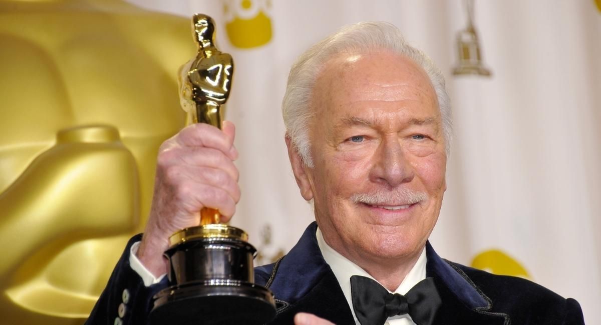 Christopher Plummer accepting the Best Supporting Actor Oscar at the Academy Awards for 'Beginners'