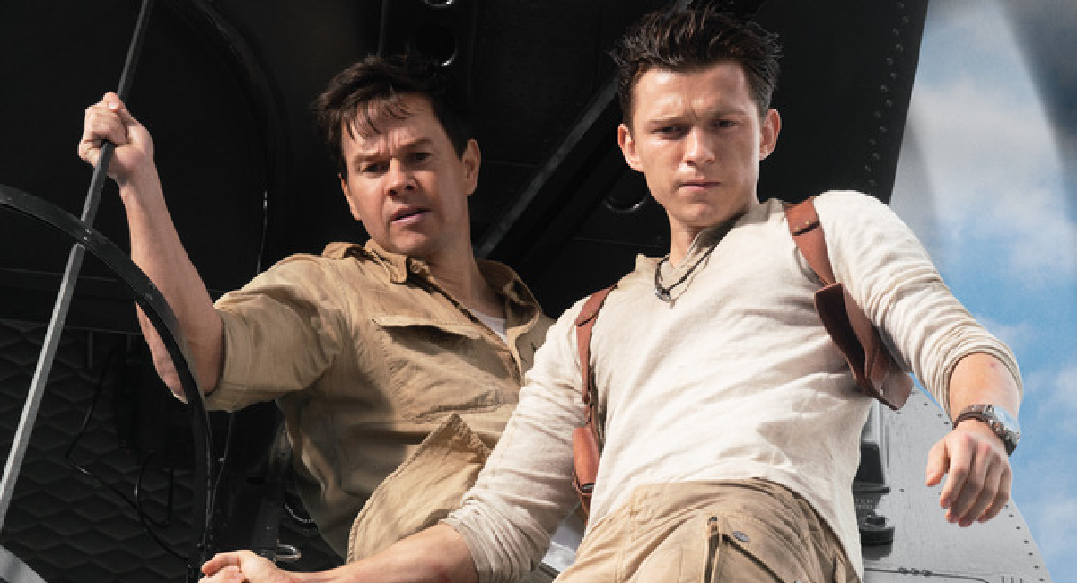 (L to R) Mark Wahlberg and Tom Holland in Columbia Pictures' 'Uncharted.' Photo by: Clay Enos.
