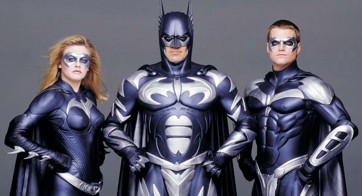 (L to R) Alicia Silverstone, George Clooney, and Chris O'Donnell in 1997's 'Batman & Robin'