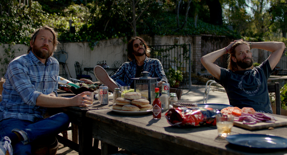 (L to R) Chris Shiflett, Rami Jaffee and Taylor Hawkins in 'Studio 666,' an Open Road Films release. Credit: Courtesy of Open Road Films.