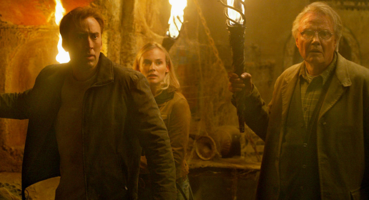 (L to R) Nicolas Cage, Diane Kruger, and Jon Voight in 'National Treasure'