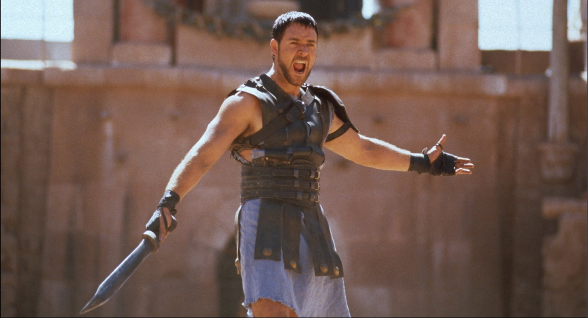 Russell Crowe en 'Gladiador' (Foto de Karin Weinberger/Gamma-Rapho vía Getty Images)