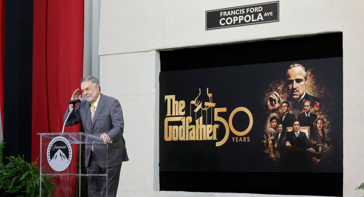 Director Frances Ford Coppola at the 50th Anniversary of 'The Godfather' event and historic street naming ceremony the Paramount Theater in Hollywood, CA on February 22nd, 2022. Photo by Frazer Harrison/Getty Images for Paramount Pictures.