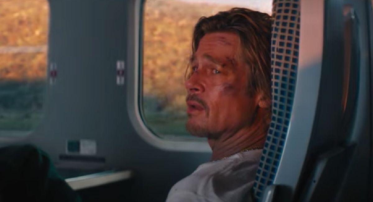 Brad Pitt on a train