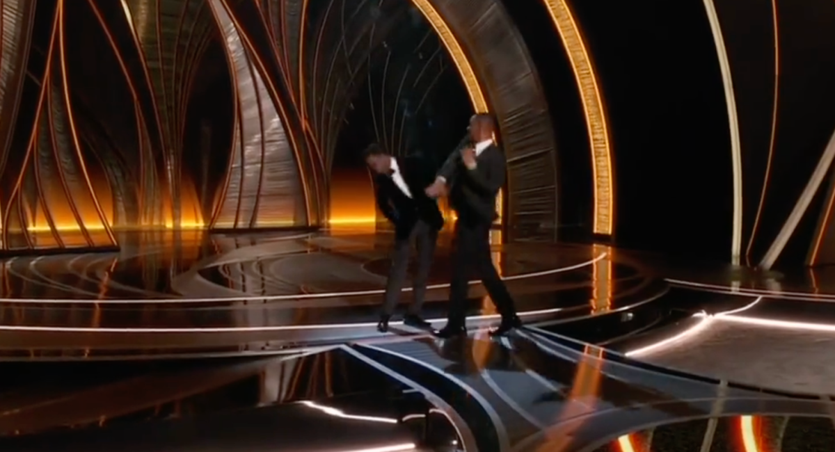 Will Smith slaps Chris Rock at the 94th Academy Awards.