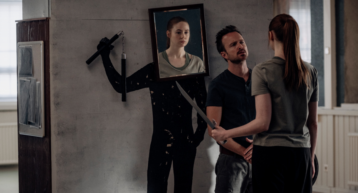 Karen Gillan and Aaron Paul