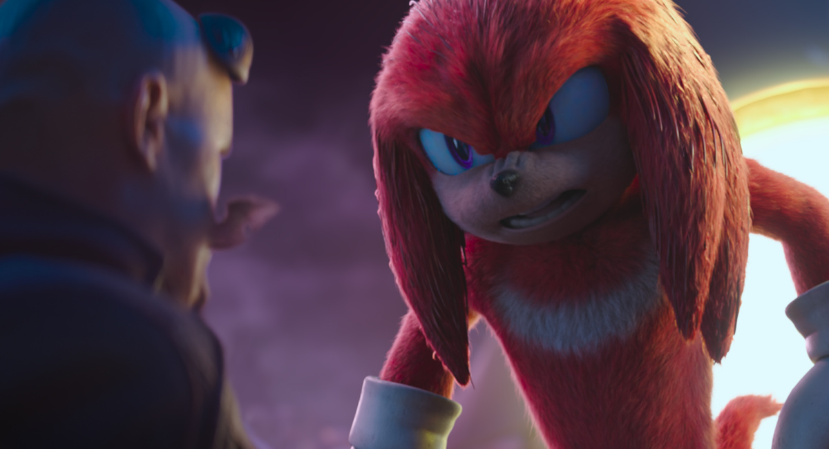 Jim Carrey and Knuckles (Idris Elba)