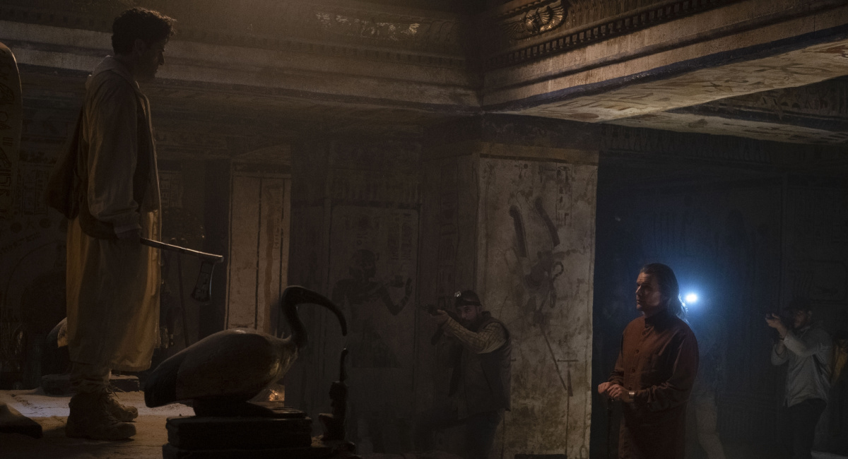 Oscar Isaac and Ethan Hawke in a tomb