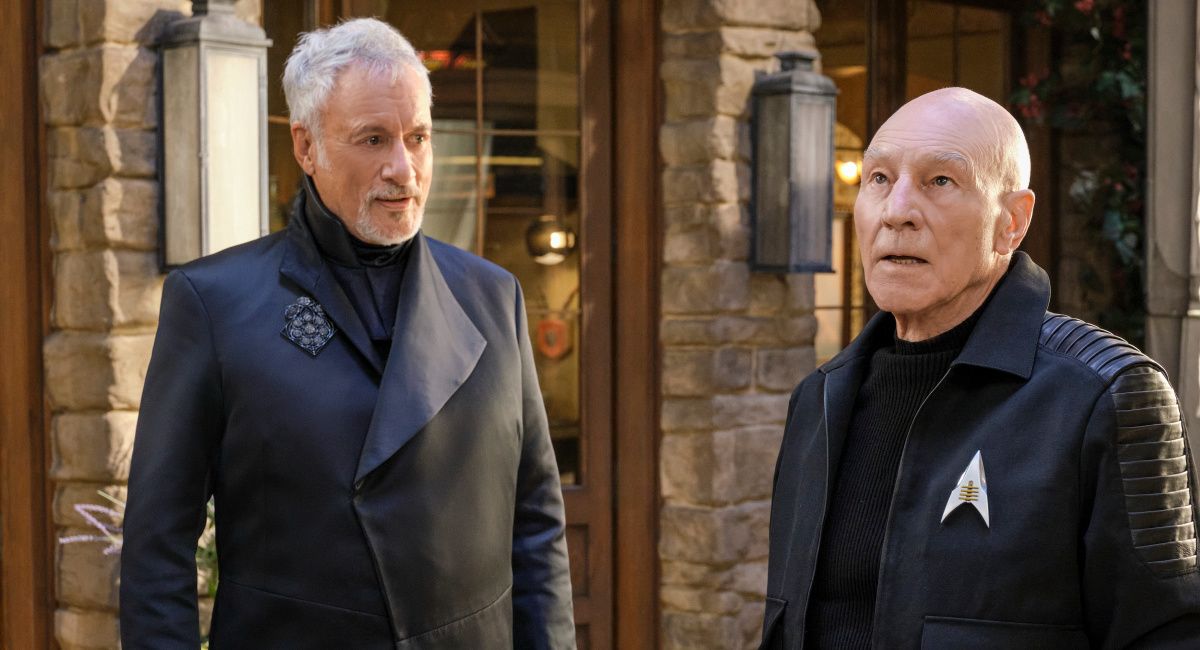 Sir Patrick Stewart and John de Lancie