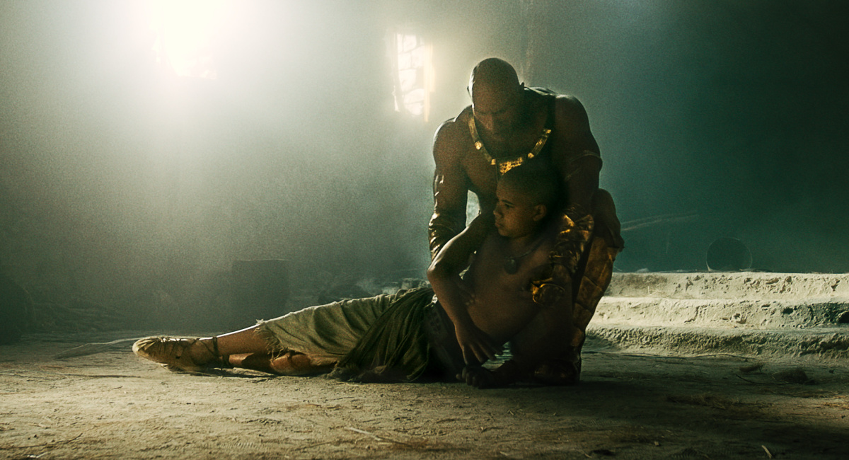 Jason Christian as Hurut and Dwayne Johnson as Black Adam in New Line Cinema’s action adventure 'Black Adam.'
