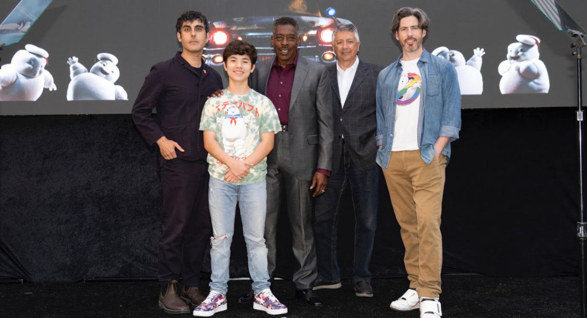 Gil Kenan, Logan Kim, Ernie Hudson, Chairman and CEO of Sony Pictures EntertainmentTony Vinciquerra and Director Jason Reitman