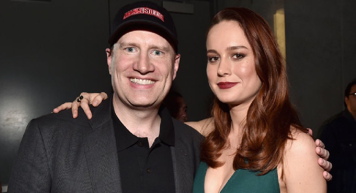 Kevin Feige from Marvel Studios and Brie Larson from 'Captain Marvel'