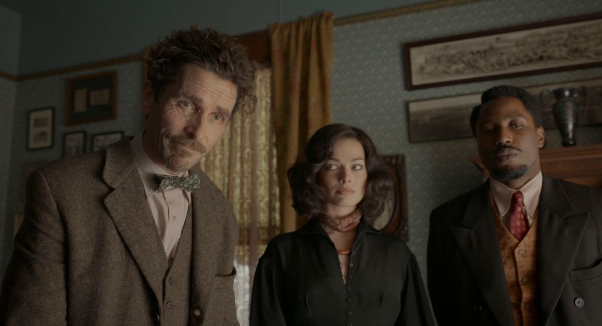 Christian Bale, Margot Robbie, and John David Washington in 20th Century Studios' 'Amsterdam.'