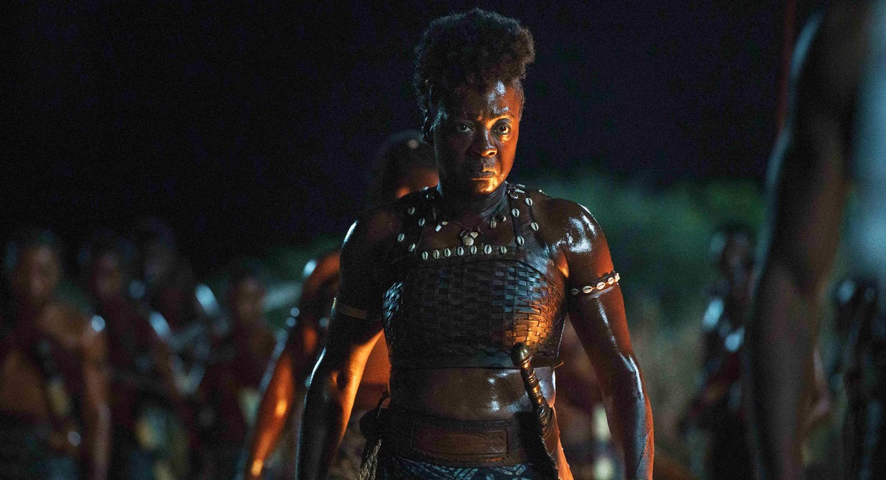 Viola Davis as Nanisca in TriStar Pictures' 'The Woman King.' Photo: Ilze Kitshoff.