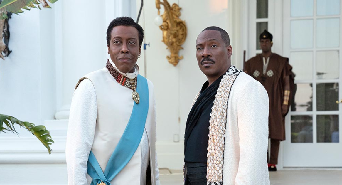 Arsenio Hall and Eddie Murphy in Prime Video's 'Coming 2 America.'