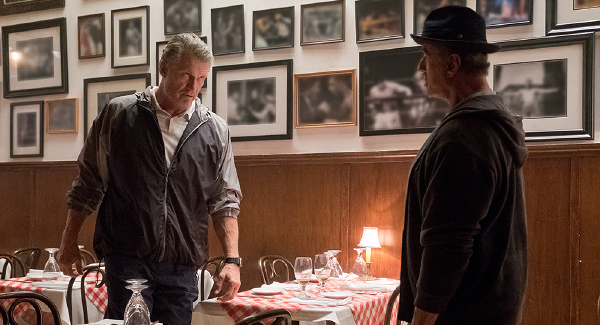 Dolph Lundgren plays Ivan Drago and Sylvester Stallone as Rocky Balboa in 'Creed II,'