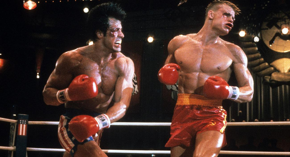 Sylvester Stallone and Dolph Lundgren in 1985's 'Rocky IV.'