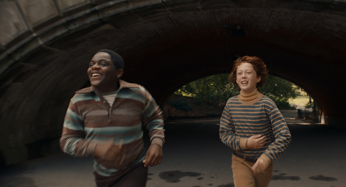 Jaylin Webb stars as Johnny Crocker and Michael Banks Repeta stars as Paul Graff in director James Gray's 'Armageddon Time.'