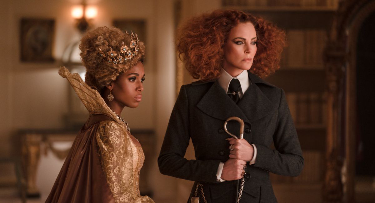 Kerry Washington as Professor Dovey, Charlize Theron as Lady Lesso in 'The School for Good and Evil.'