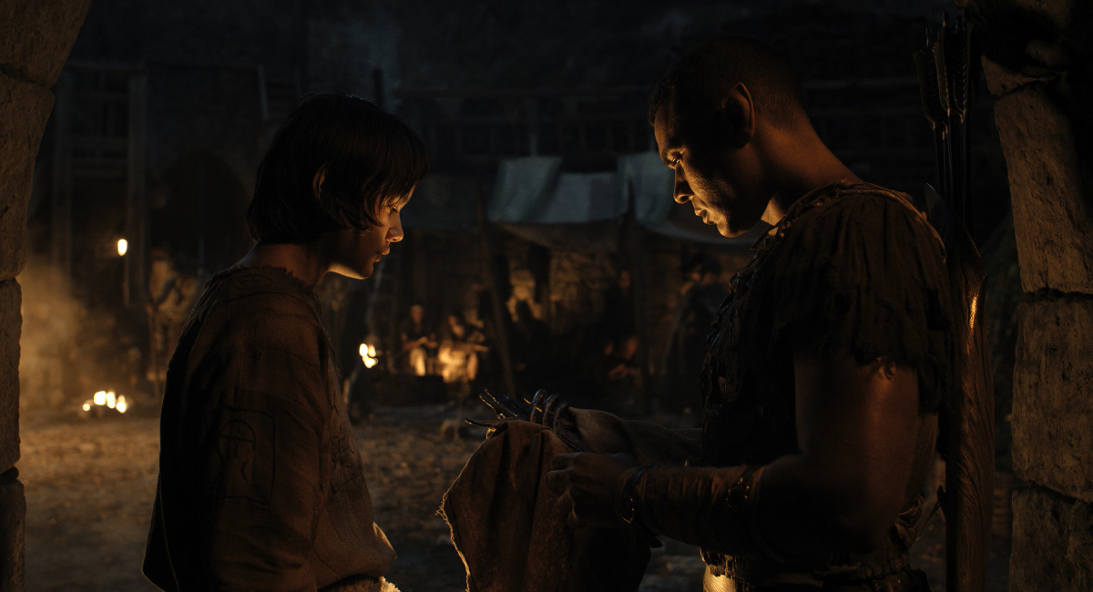 Tyroe Muhafidin (Theo), and Ismael Cruz Córdova (Arondir) in Prime Video's 'The Lord of the Rings: The Rings of Power.'