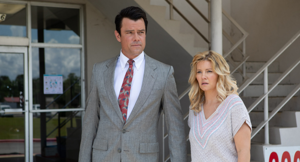 Josh Duhamel as Gilbert Galvan Jr/Robert Whiteman and Elisha Cuthbert as Andrea Hudson in 'Bandit.'