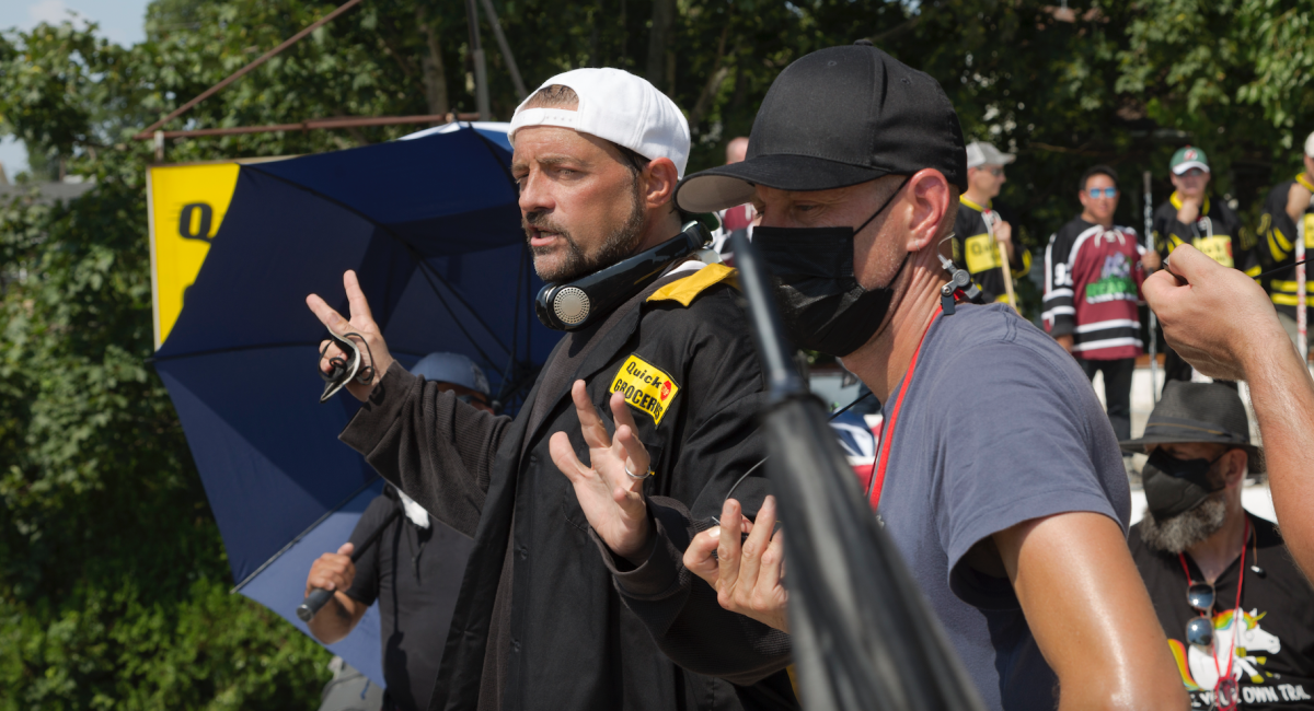 Director/Writer Kevin Smith on the set of the comedy, 'Clerks III.'