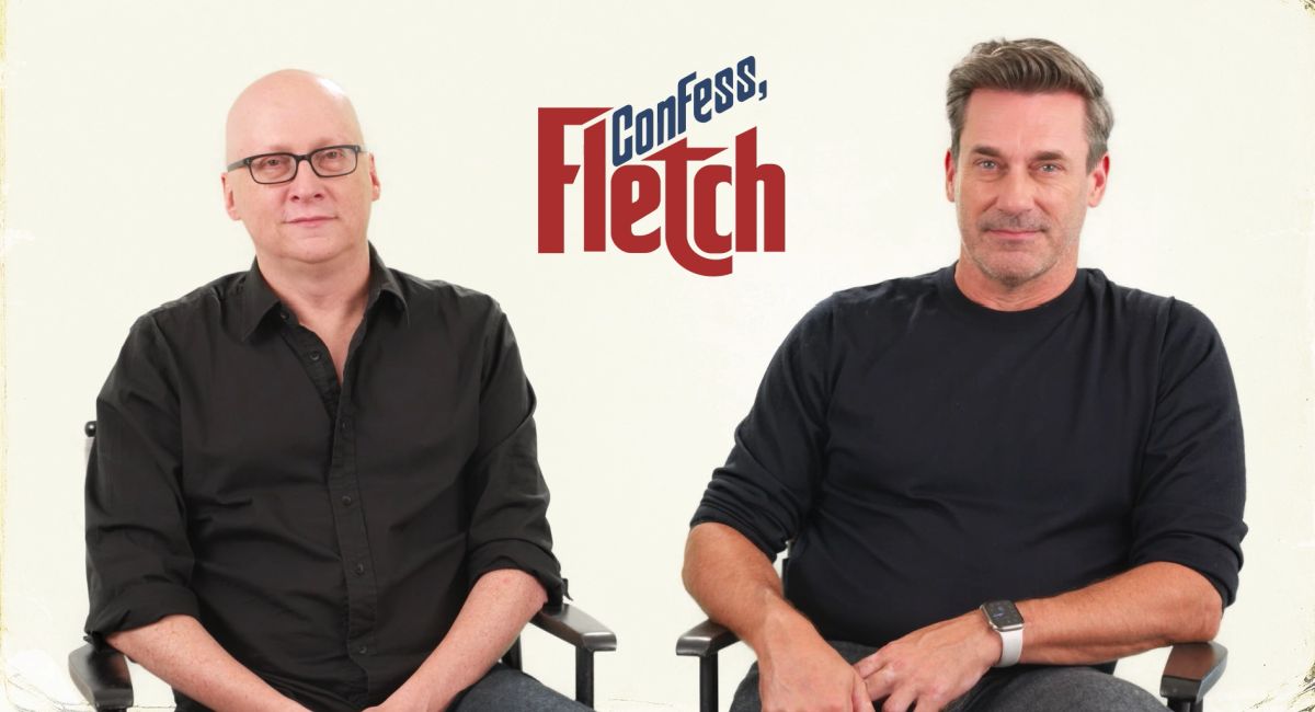 Director Greg Mottola and Jon Hamm from 'Confess, Fletch.'
