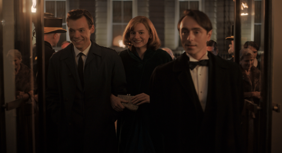 Harry Styles, Emma Corrin, and David Dawson star in 'My Policeman.'