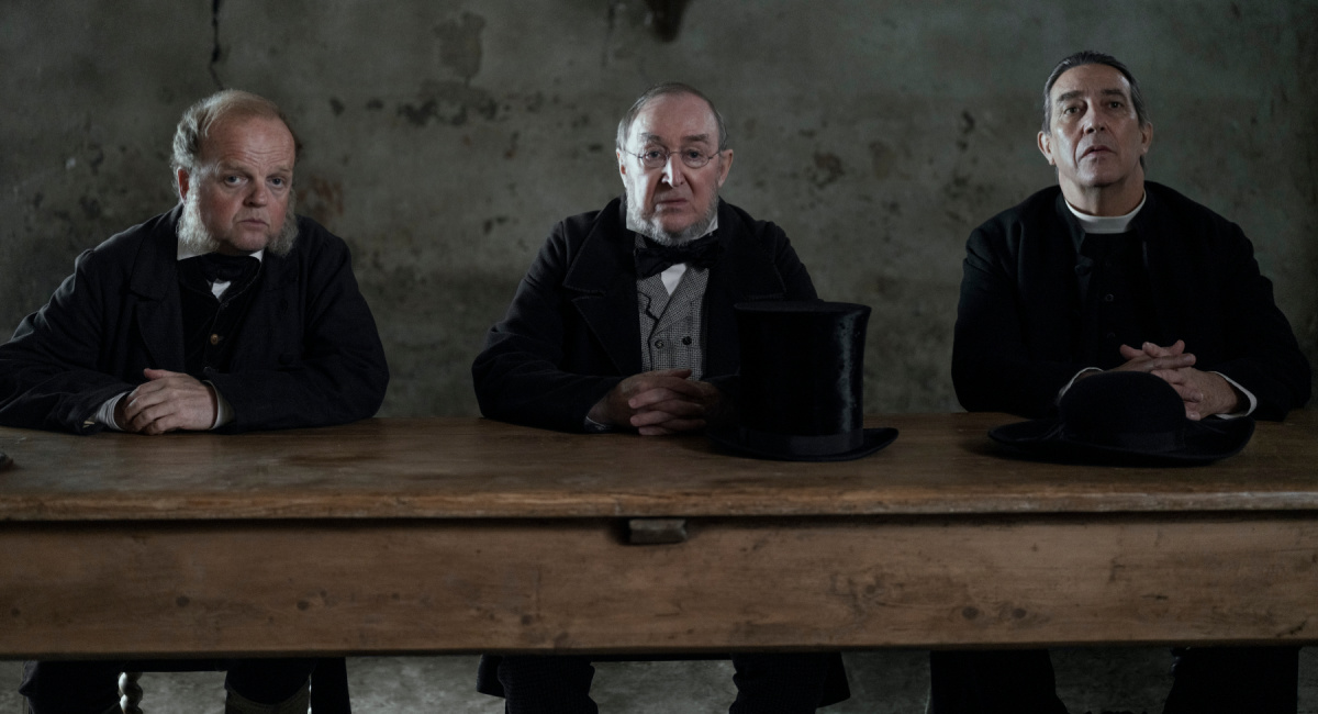 Toby Jones, Dermot Crowley, and Ciarán Hinds in Netflix's 'The Wonder.'