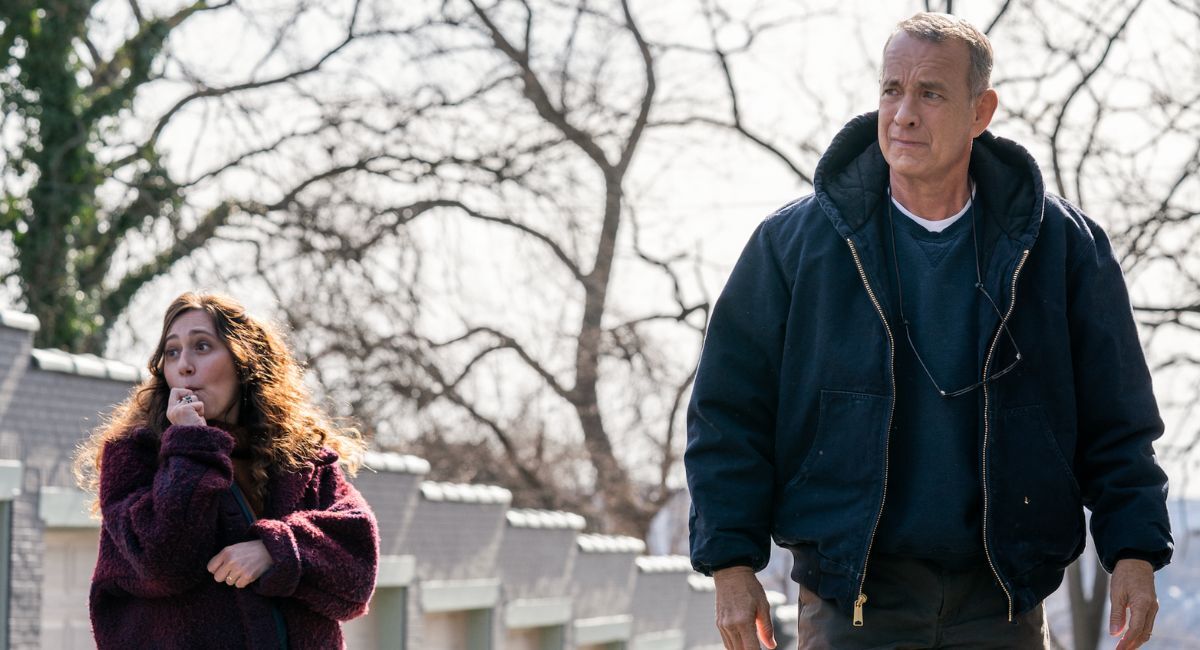 Mariana Treviño and Tom Hanks in 'A Man Called Otto' from Sony Pictures.