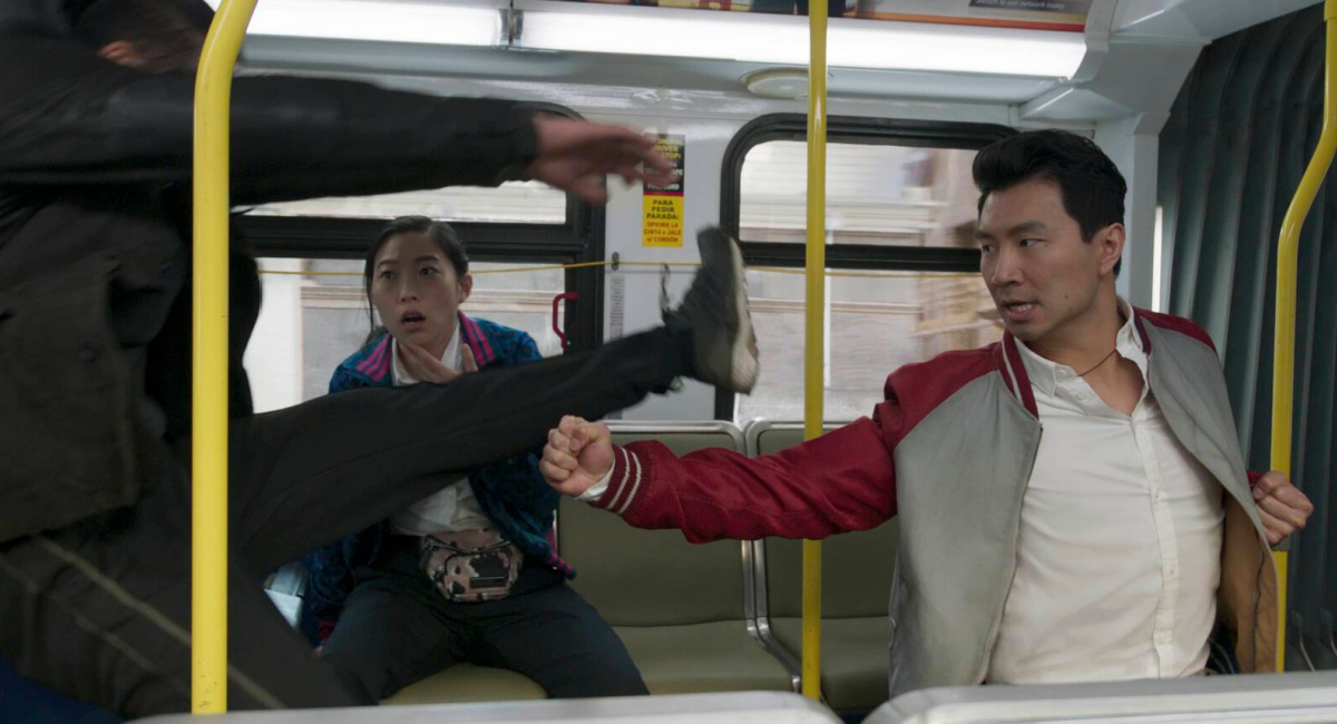 Katy (Awkwafina) and Shang-Chi (Simu Liu) in Marvel Studios' 'Shang-Chi and the Legend of the Ten Rings.'
