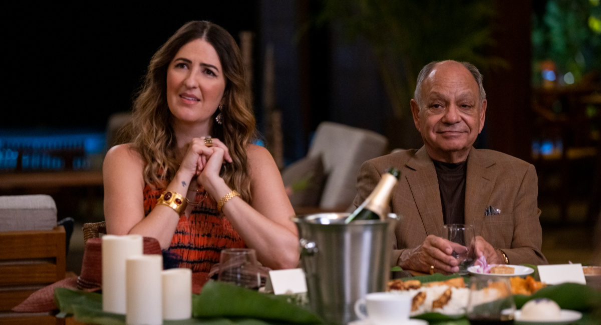 D'Arcy Carden as Harriet and Cheech Marin as Robert Rivera in 'Shotgun Wedding.'