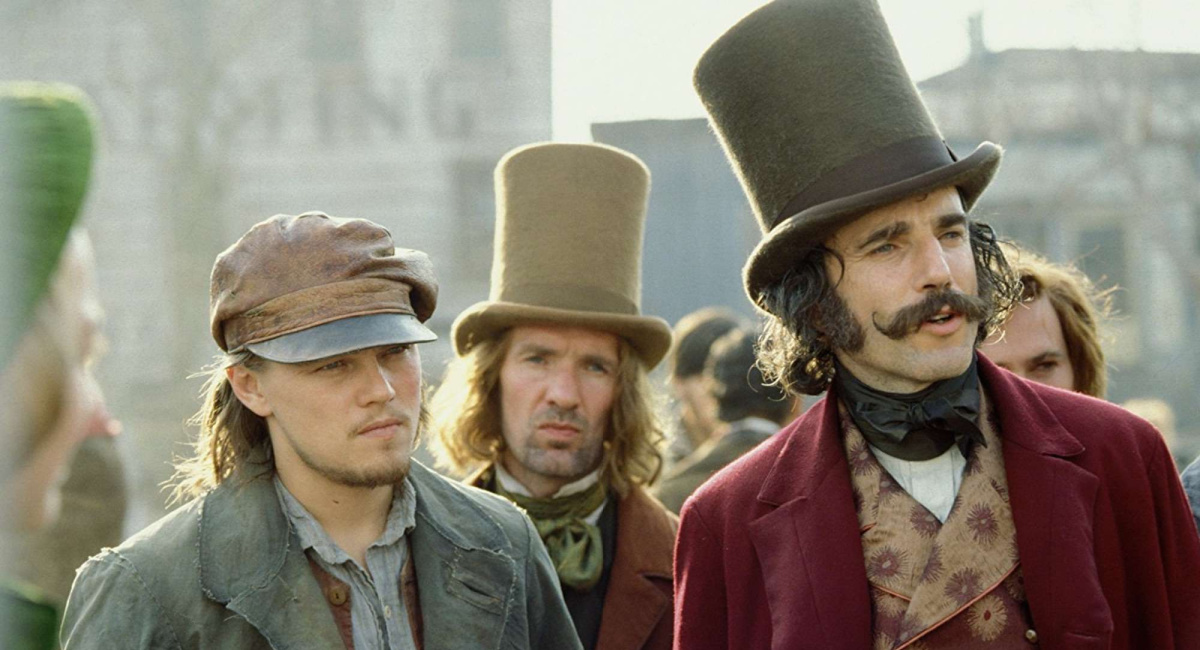 Leonardo DiCaprio as Amsterdam Vallon, and Daniel Day-Lewis as William "Bill the Butcher" Cutting in director Martin Scorsese's 'Gangs of New York.'