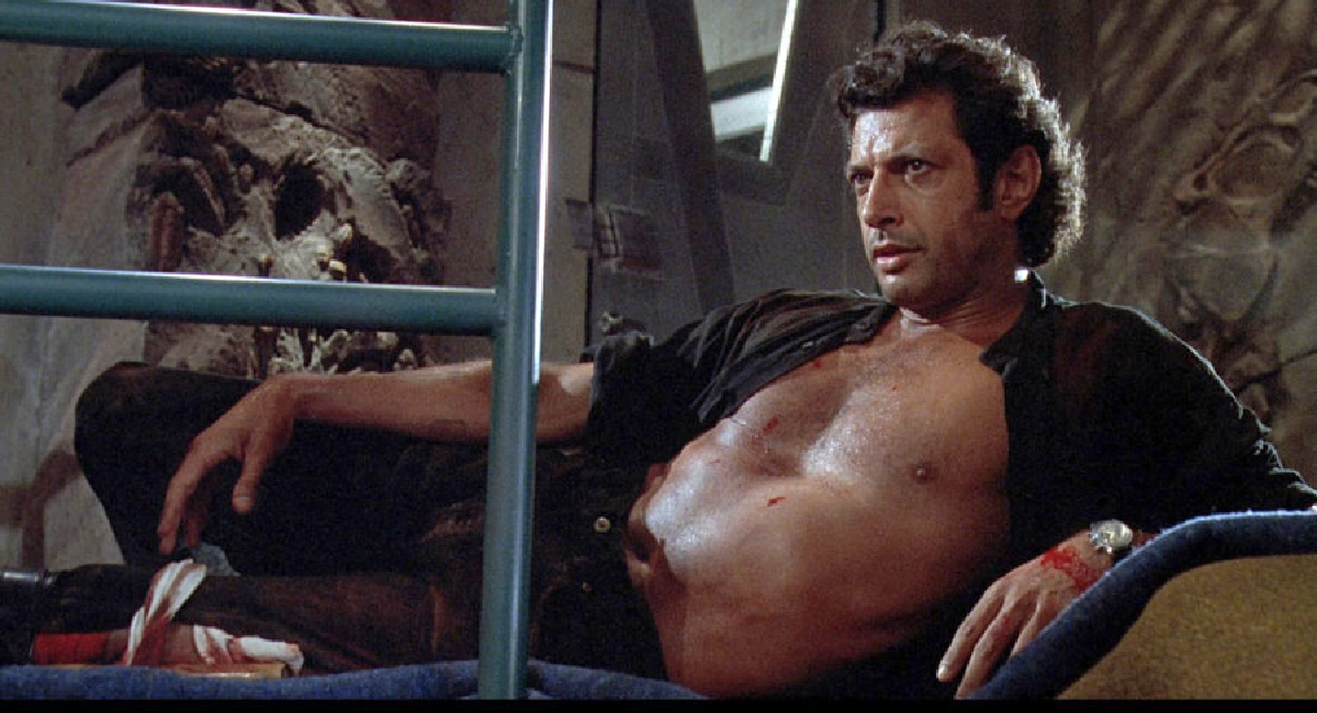 Jeff Goldblum as Dr.  Ian Malcolm in 'Jurassic Park' by director Steven Spielberg.