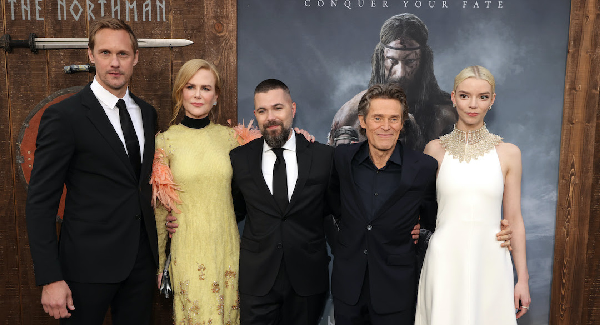 Alexander Skarsgard, Nicole Kidman, director Robert Eggers, Willem Dafoe, and Anya Taylor-Joy at the Los Angeles premiere of 'The Northman.'