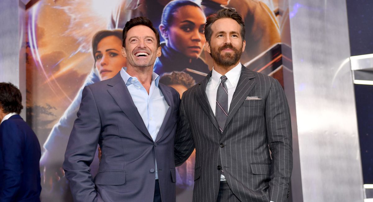 Hugh Jackman and Ryan Reynolds attend 'The Adam Project' World Premiere at Alice Tully Hall on February 28, 2022 in New York City.