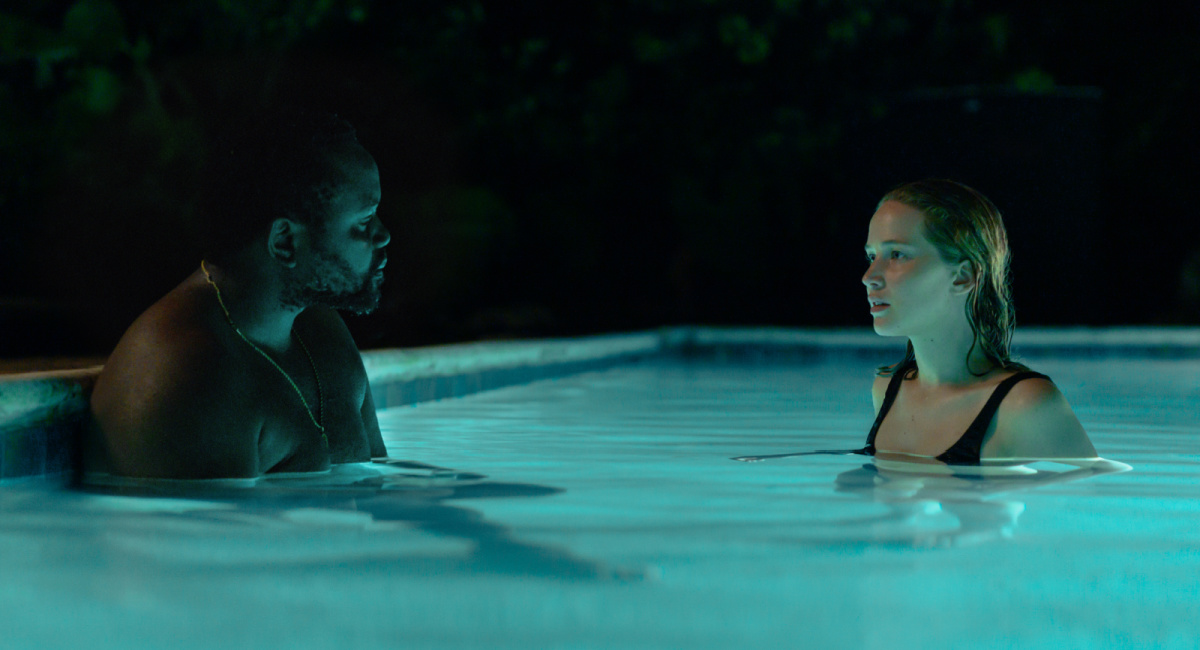 Brian Tyree Henry and Jennifer Lawrence in 'Causeway,' premiering November 4, 2022 on Apple TV+.